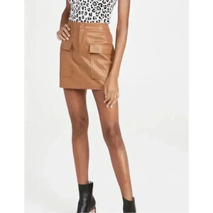 BB Dakota by Steve Madden Vegan Leather Mini Skirt, size 4 in Light Pink